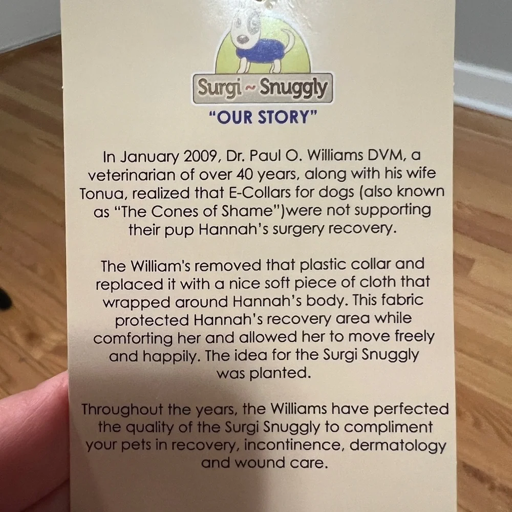 Surgisnuggly The Wonder Suit for dogs cats pets blue size XL-long 60-80 pounds